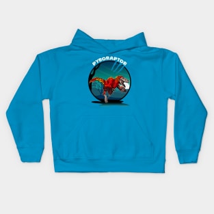 Pyroraptor Dinosaur Design With Background Kids Hoodie